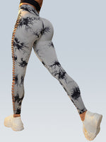 Tie Dye Side Bow Scrunch Seamless Legging