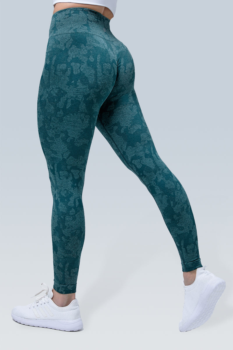 Buy QOQ Yoga Pants for Women Workout Camo High Waisted Seamless Gym  Athletic Leggings, #2 Leopard Teal, Large at Amazon.in